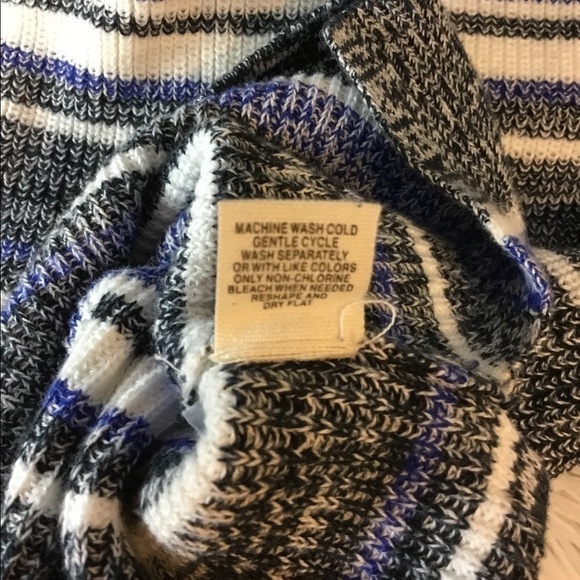 Ruff Hewn XL lace up tie front long sleeve sweater black blue white - Picture 5 of 12